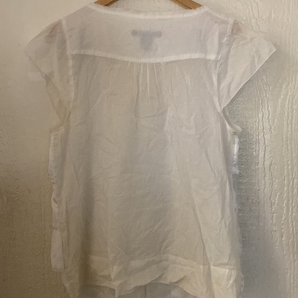 Calvin Klein Jeans White  zigzag blouse size L - Picture 3 of 4